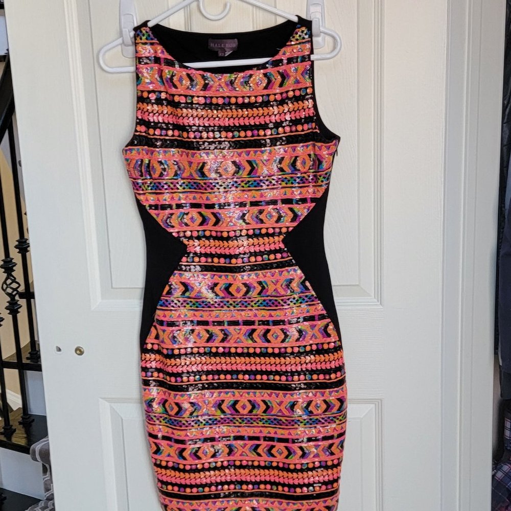 Hale Bob Sequins Cocktail Dress